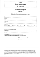 bulletin inscription Cursus complet Adulte