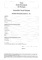 bulletin inscription Ens Vocal Enfants